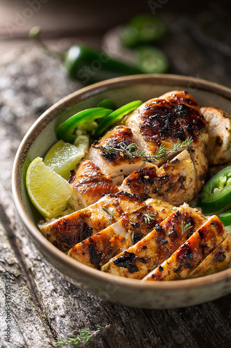 Foto Délicieux poulet Jerk, plat jamaïcain