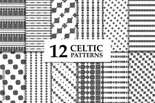 Celtic knot seamless pattern set