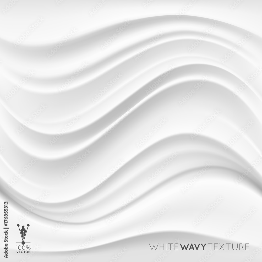White creamy texture. Wavy background.