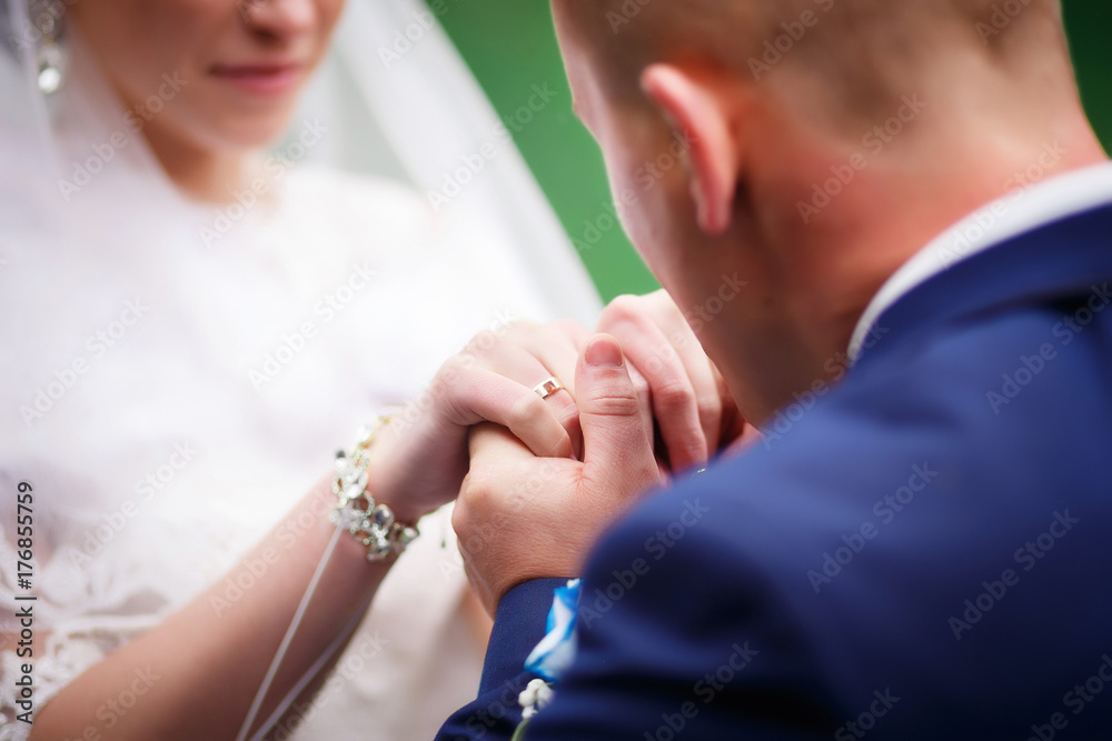 a young couple in love holding hands