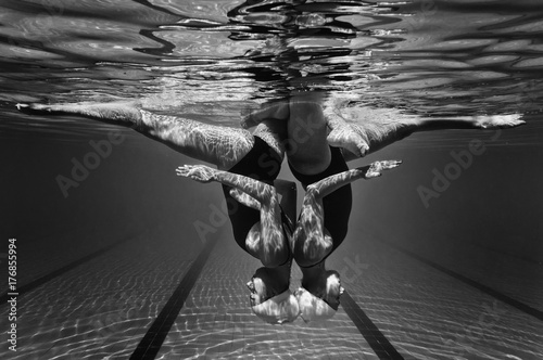 Synchronized swimming duet photo
