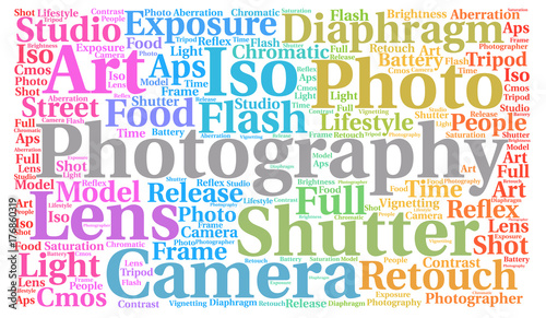 Tag cloud about photography