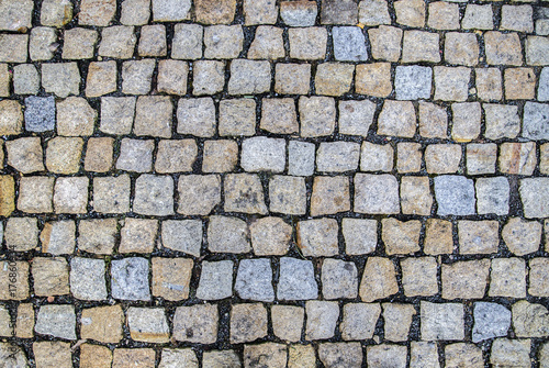 pattern of old cobble stone street