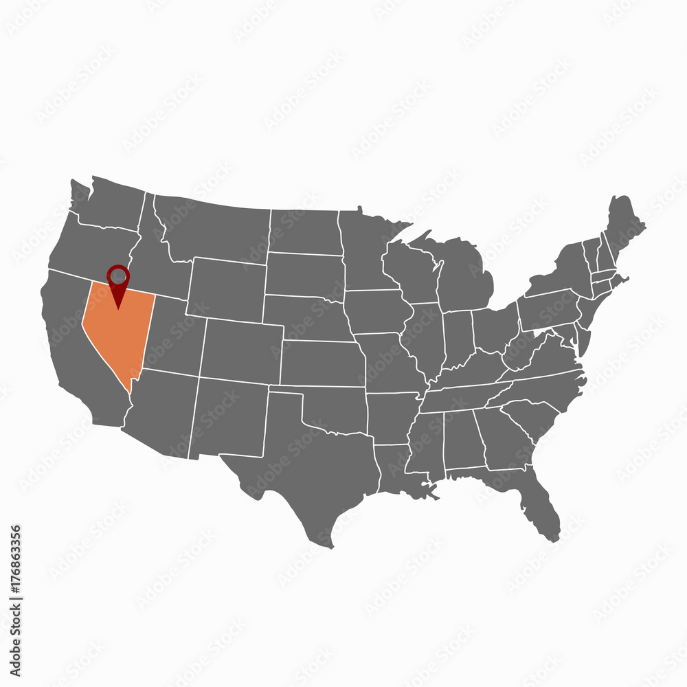 USA-nevada-map-vector