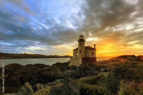 Bandon Oregon Lighthouse Sunset
