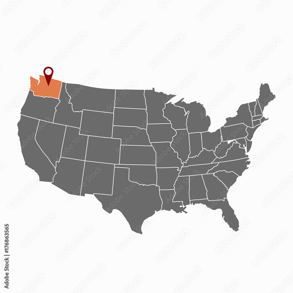 USA-WASHINGTON-map-vector