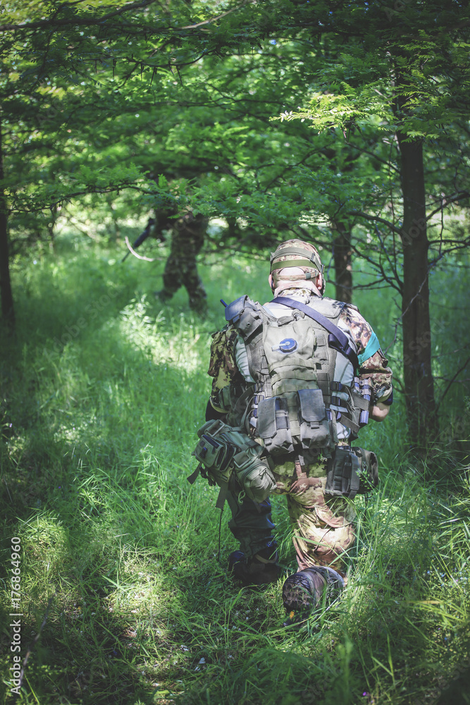 Airsoft soldier in the woods