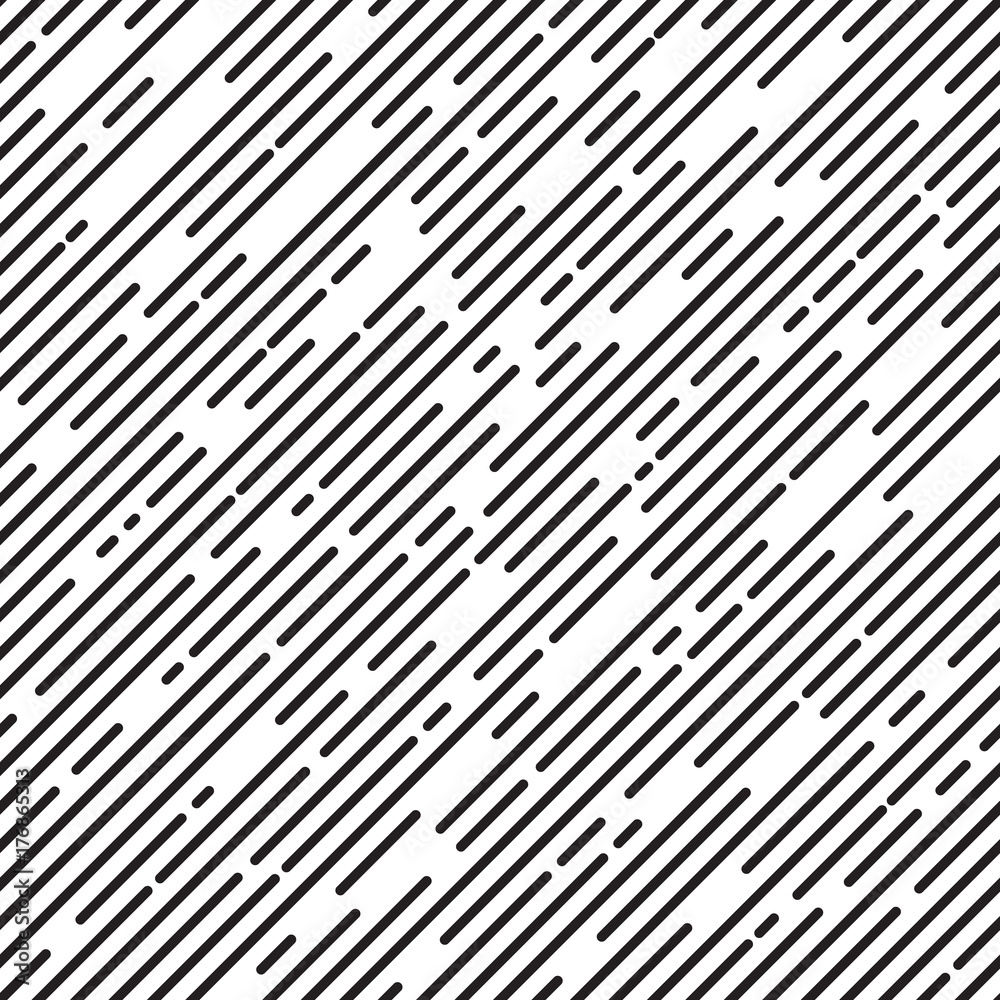 Black and white diagonal stripe background, line design, seamless pattern, vector illustration