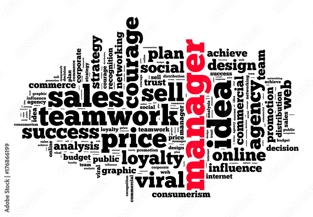 Fototapeta premium Manager word cloud concept