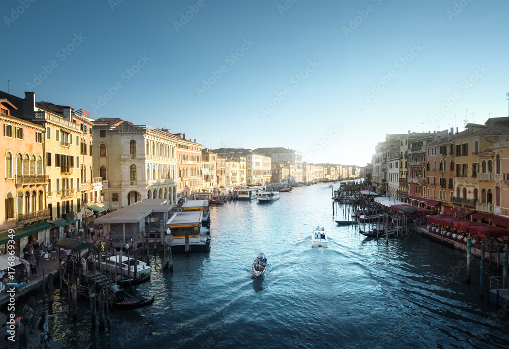 Grand Canal in Venice at sunset, Italy