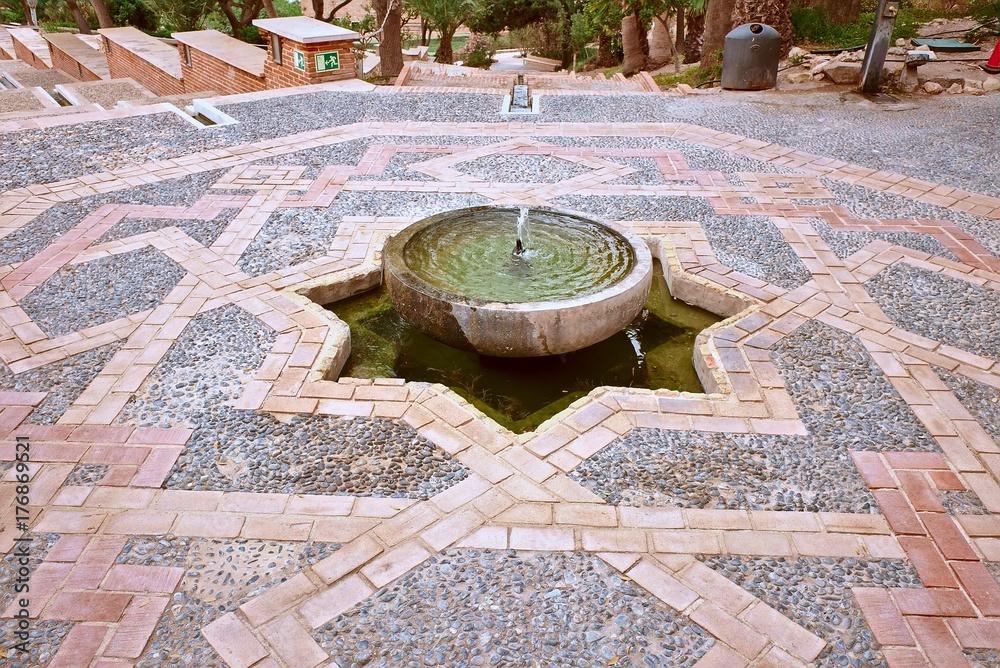 Fountain in the castle of Almeria.