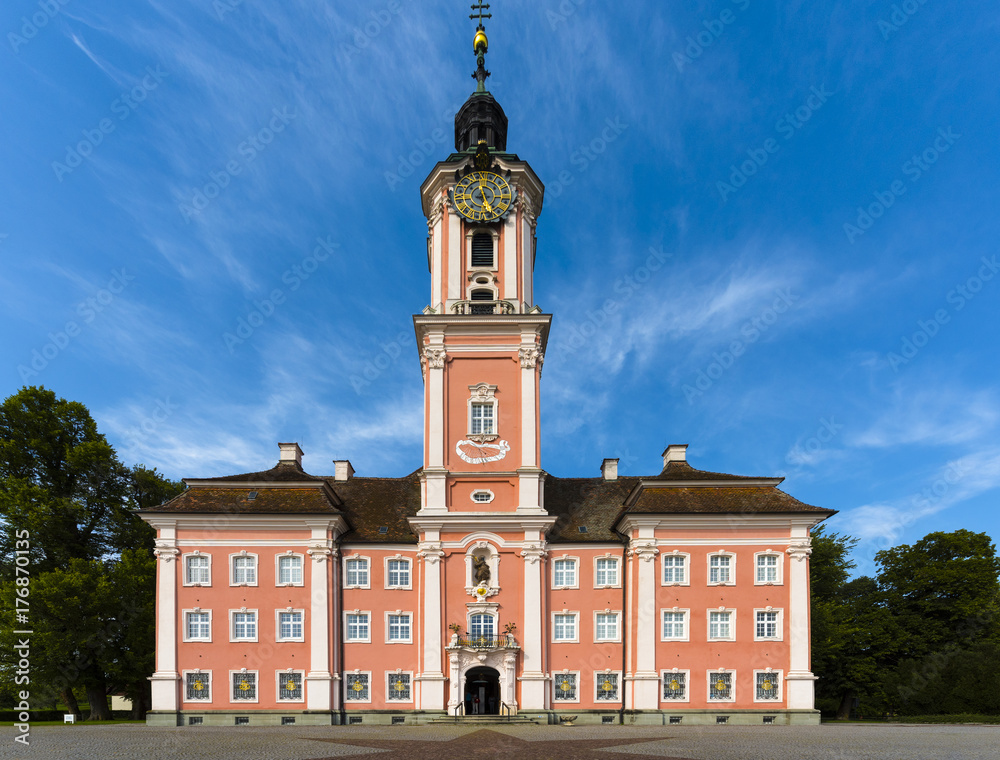 Obraz premium Exterior view of the Basilica Birnau near Ueberlingen at Lake Constance - Lake Constance, Baden-Wuerttemberg, Germany, Europe