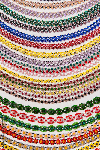Pattern of traditional beaded necklaces