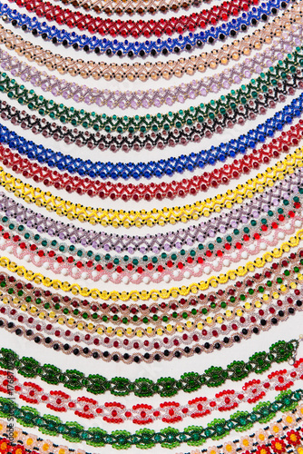 Collection of traditional beaded necklaces