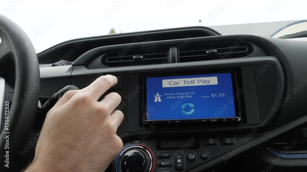 Paying for the toll road directly from the car on the main screen. Wireless payment. Paying for the toll road directly from the car on the main screen. Wireless payment.