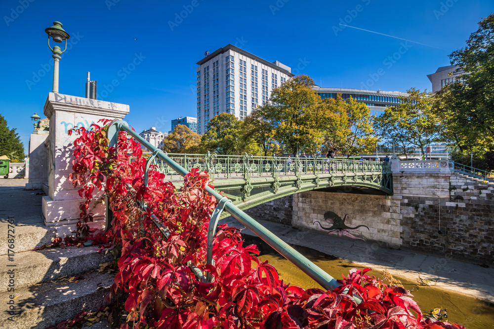 Fototapeta premium Jesienny nastrój w wiedeńskim parku miejskim