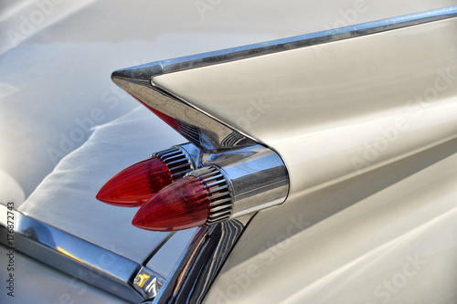 Details of a restored retro car photo