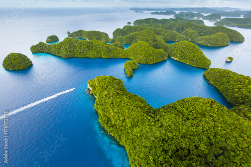 Palau islands aerial view photo