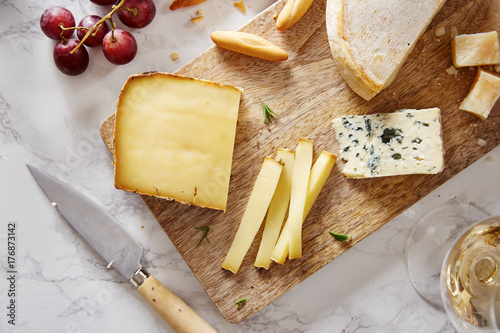 Variety of french cheese photo