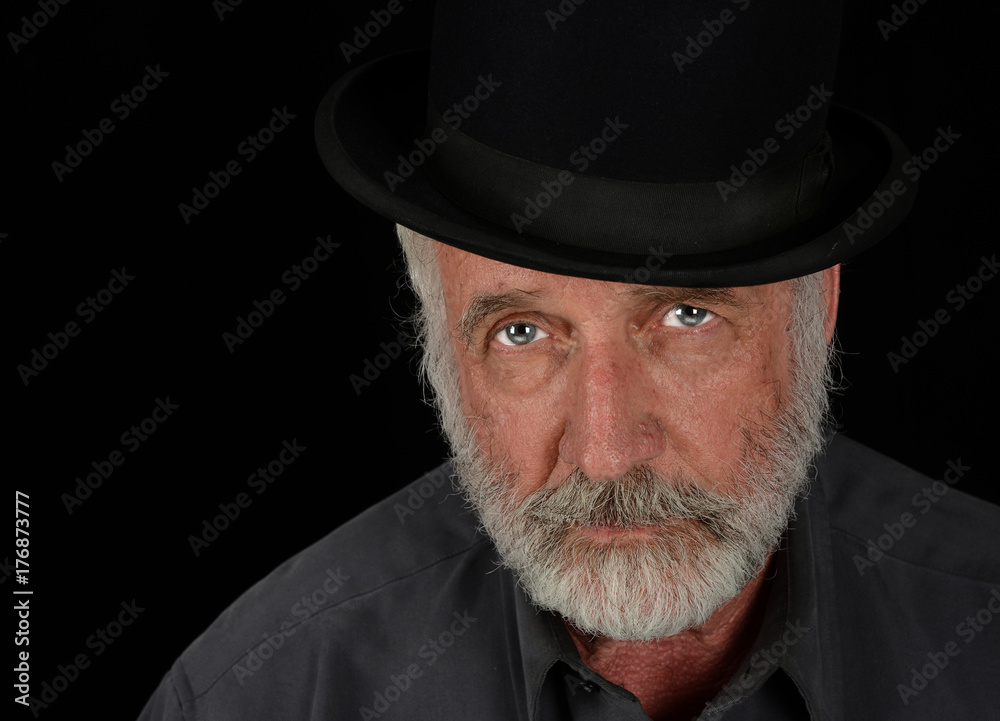 Handsome Elderly man on Black Handsome Elderly man on Black