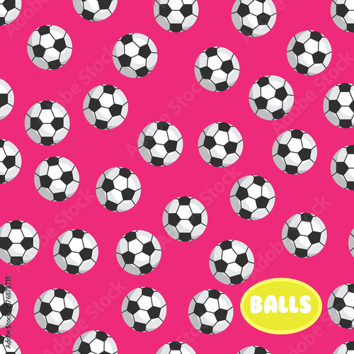 Football ball seamless pattern on pink background