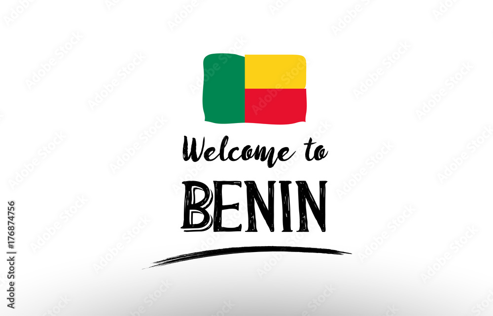 welcome to benin country flag logo card banner design poster welcome to benin country flag logo card banner design poster