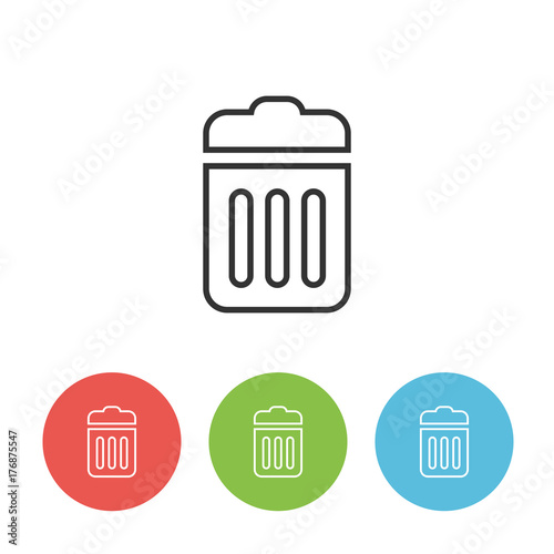 Trashcan single outline vector icon