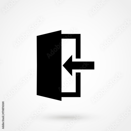 Exit Icon in trendy flat style isolated on grey background. Leave symbol for your web site design, logo, app