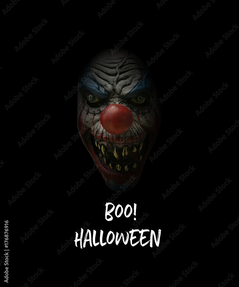 Naklejka premium boo halloween scary clown 