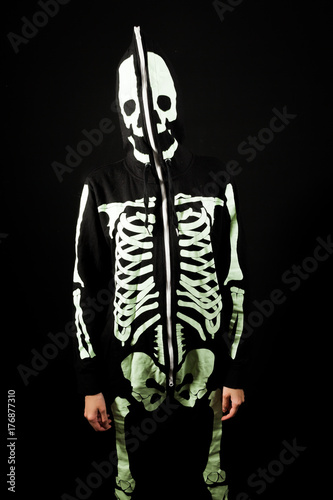 halloween costume skeleton, scary stories photo