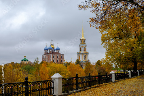 autumn landscape with view of the Orthodox churches