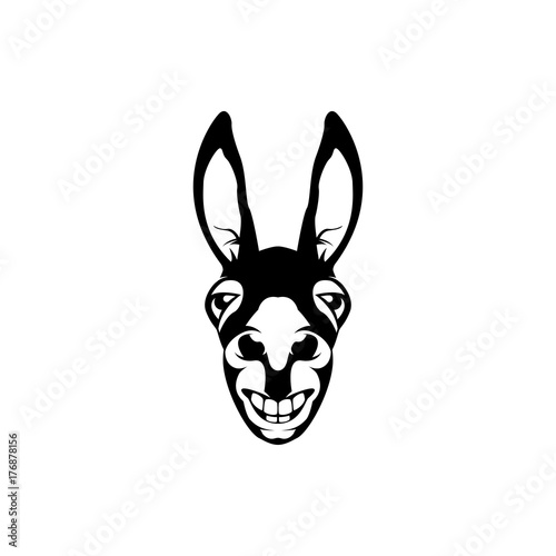 Fototapeta Vector donkey head, face  for retro hipster logos, emblems, badges, labels template and t-shirt vintage design element