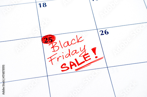 Reminder Black Friday Sale in calendar.