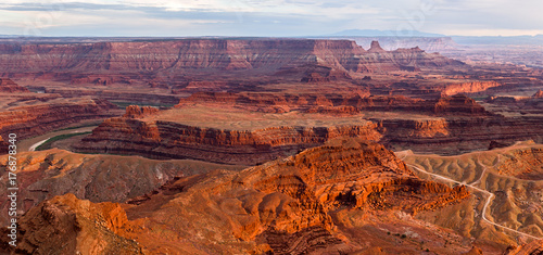 View from Deadhorse Point State Park in Utah at Sunset, USA