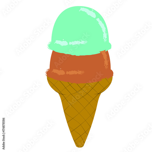 Isolated ice cream icon on a white background, Vector illustration