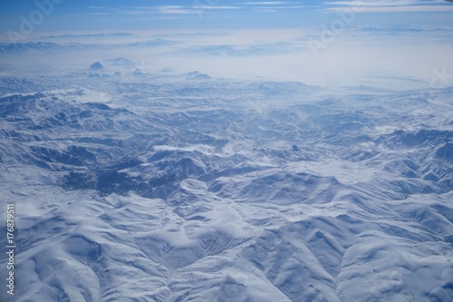 View over snowy Iran