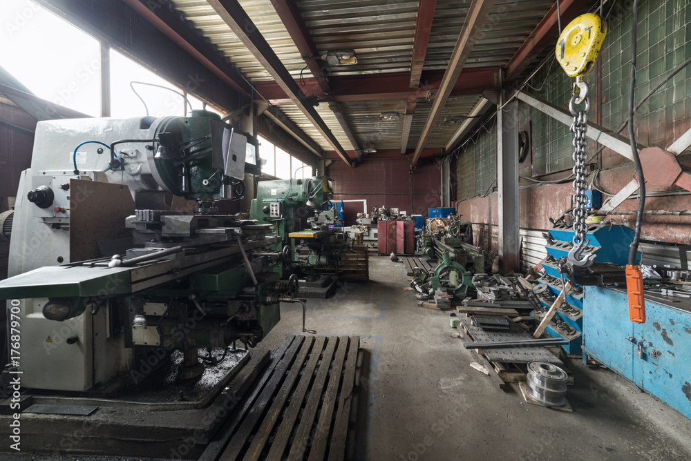 Fototapeta premium Vintage Drilling, milling, turning machines.