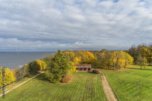 Autnum landscape ower Sea photo