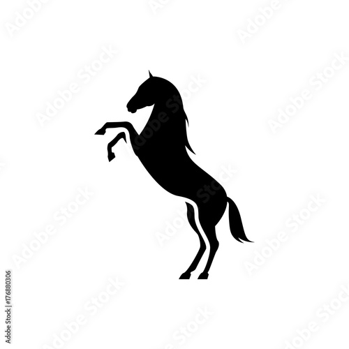 Vector horse silhouette view side for retro logos  emblems  badges  labels template vintage design element. Isolated on white background