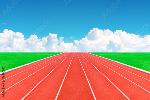  race track in blue sky