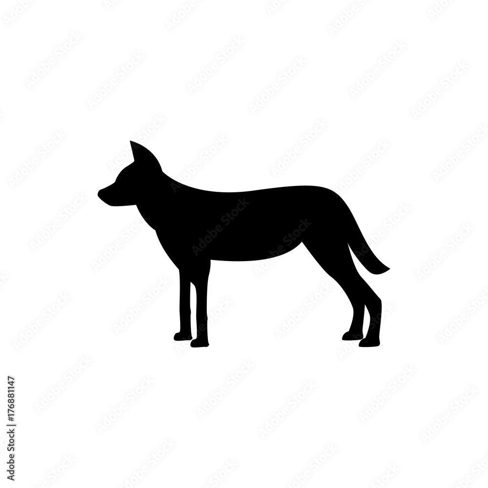 Vector lycaon silhouette view side for retro logos, emblems, badges, labels template vintage design element. Isolated on white background Vector lycaon silhouette view side for retro logos, emblems, badges, labels template vintage design element. Isolated on white background
