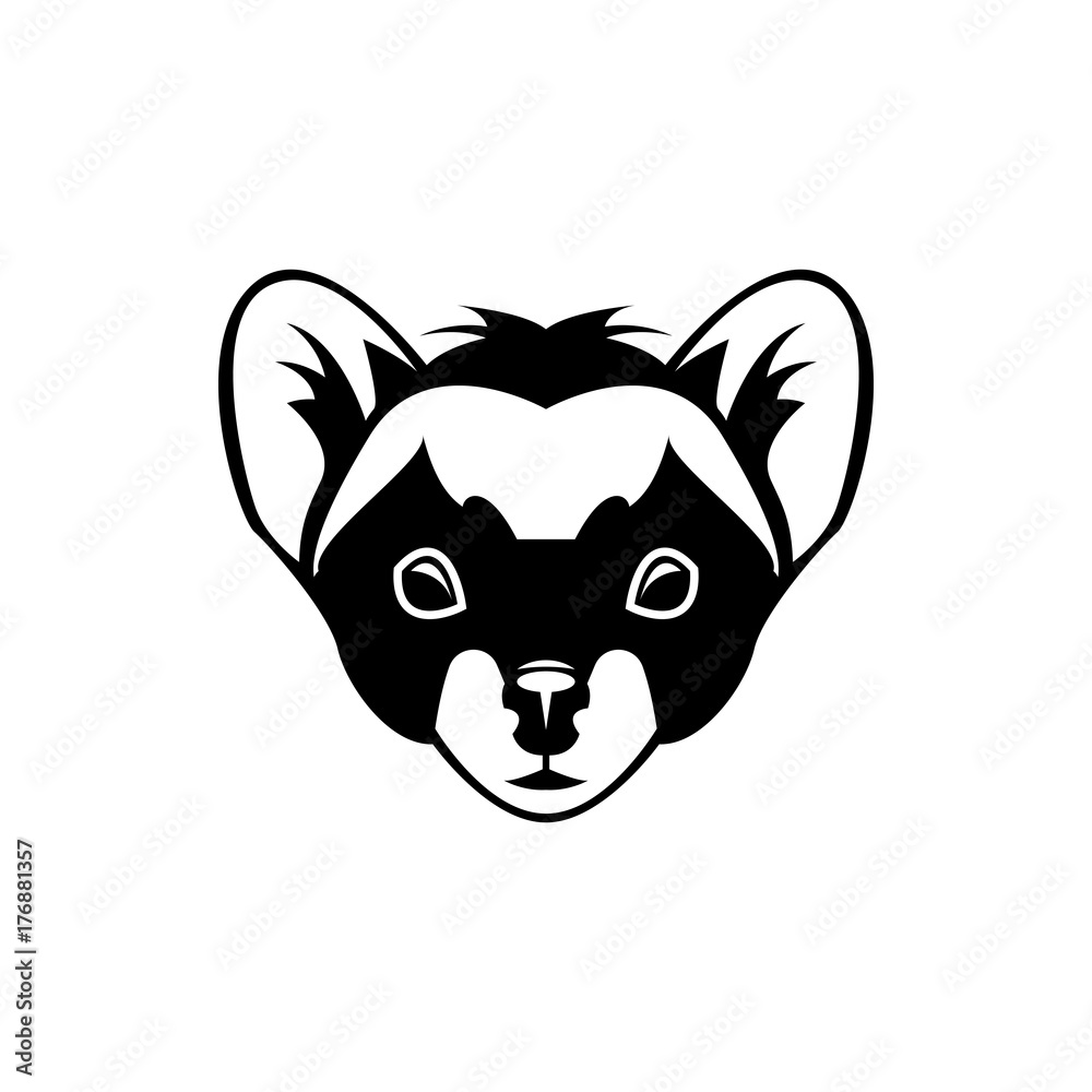 Vector marten head, face for retro logos, emblems, badges, labels template and t-shirt vintage design element. Isolated on white background Vector marten head, face for retro logos, emblems, badges, labels template and t-shirt vintage design element. Isolated on white background