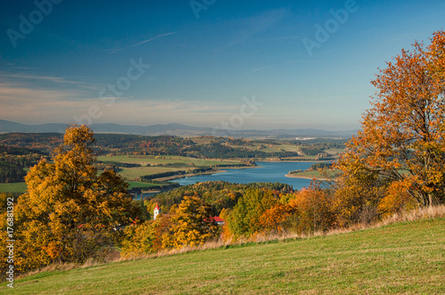 Slezska Harta dam in the autumn  Czech Republic