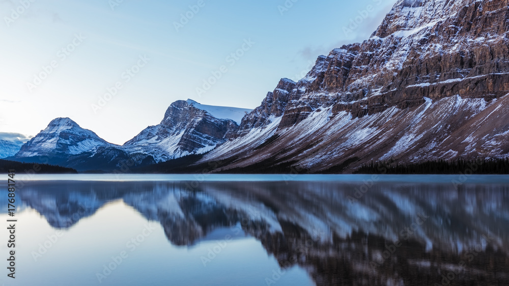 Bow Lake Reflection in Banff National Park, Alberta, Canada