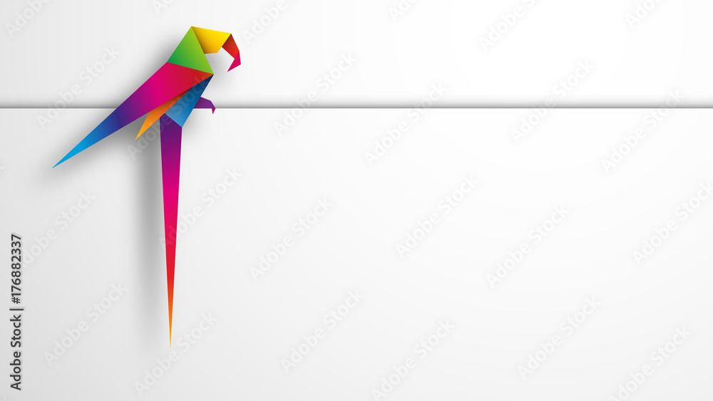 Obraz premium papuga origami wektor