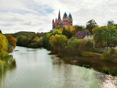 Panoramic view to Lahn and Limburg Cathedral