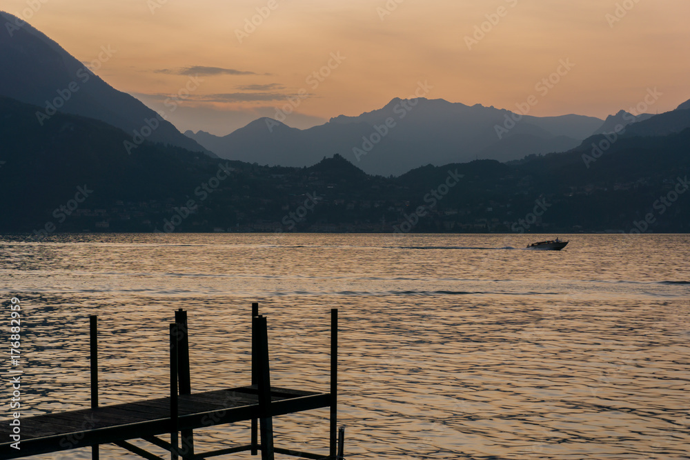 sunset lake Como, Italy