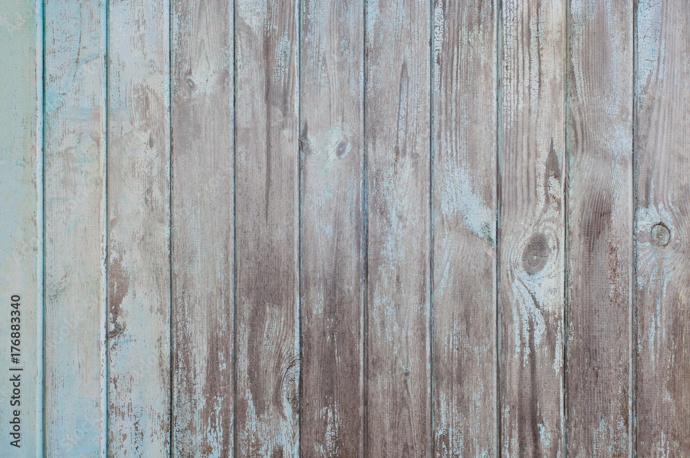 Naklejka premium Turquoise worn wooden surface