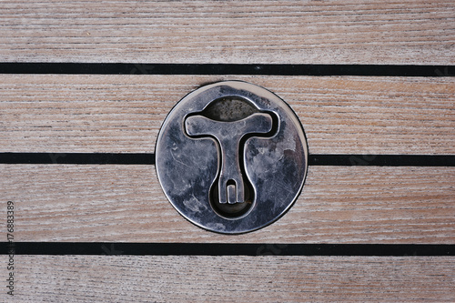 latch in decking on a boat