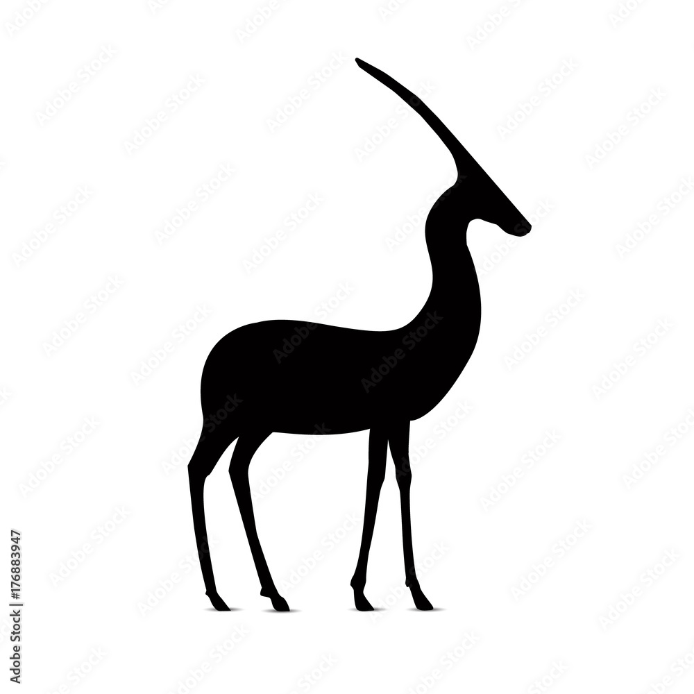 Fototapeta premium Silhouette of antelope.